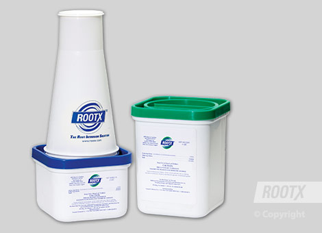 Step 1: Select Jar size and tools

Select the appropriate RootX Funnel Jar for use:


    A 2 lb. jar will treat approximately 50ft. of 4-inch pipe
    A 4 lb. jar will treat approximately 100ft. of 4-inch pipe, or 75ft. of 6-inch pipe

